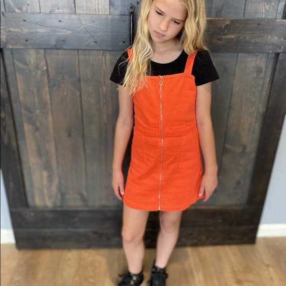 🧡 Orange Denim Dress 🧡 - Picture 1 of 3